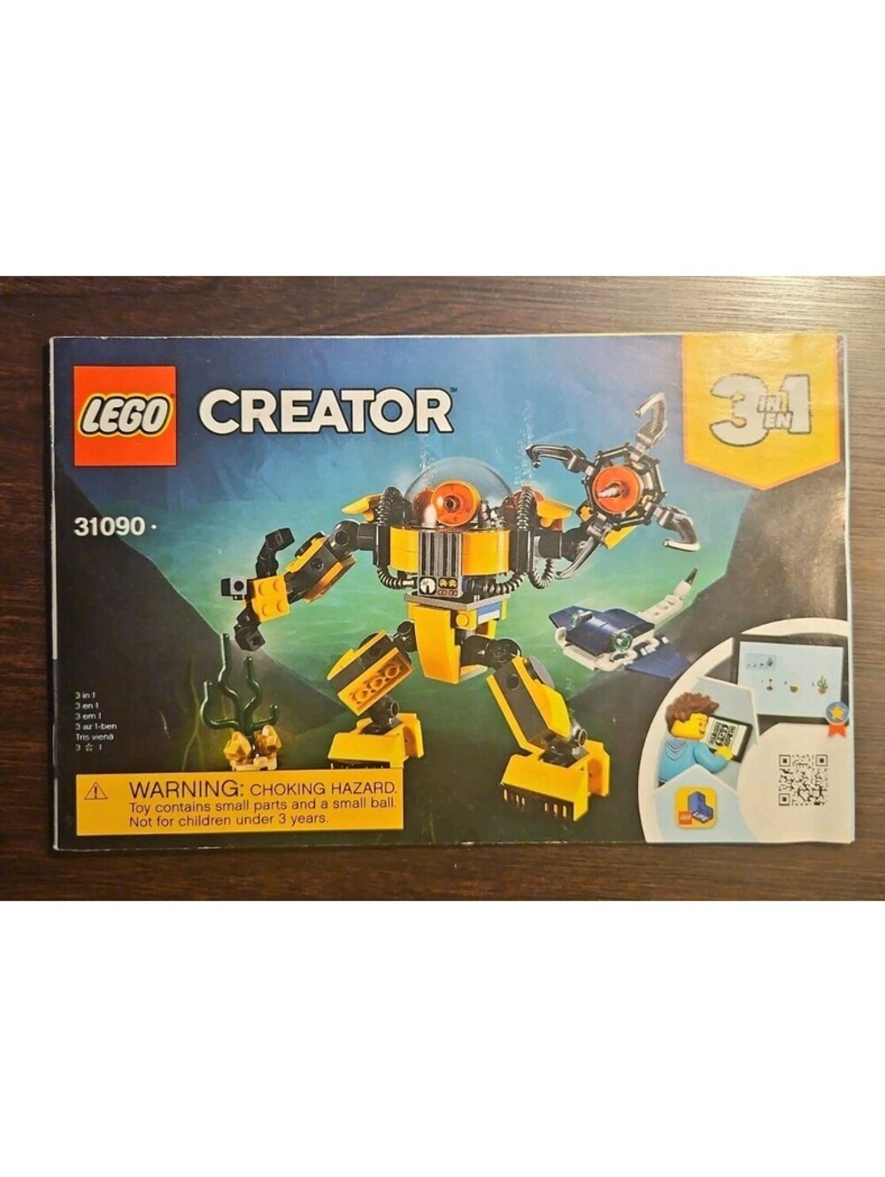 TitleLEGO Creator 31090 Underwater Robot 3-in-1 Instruction Manual...